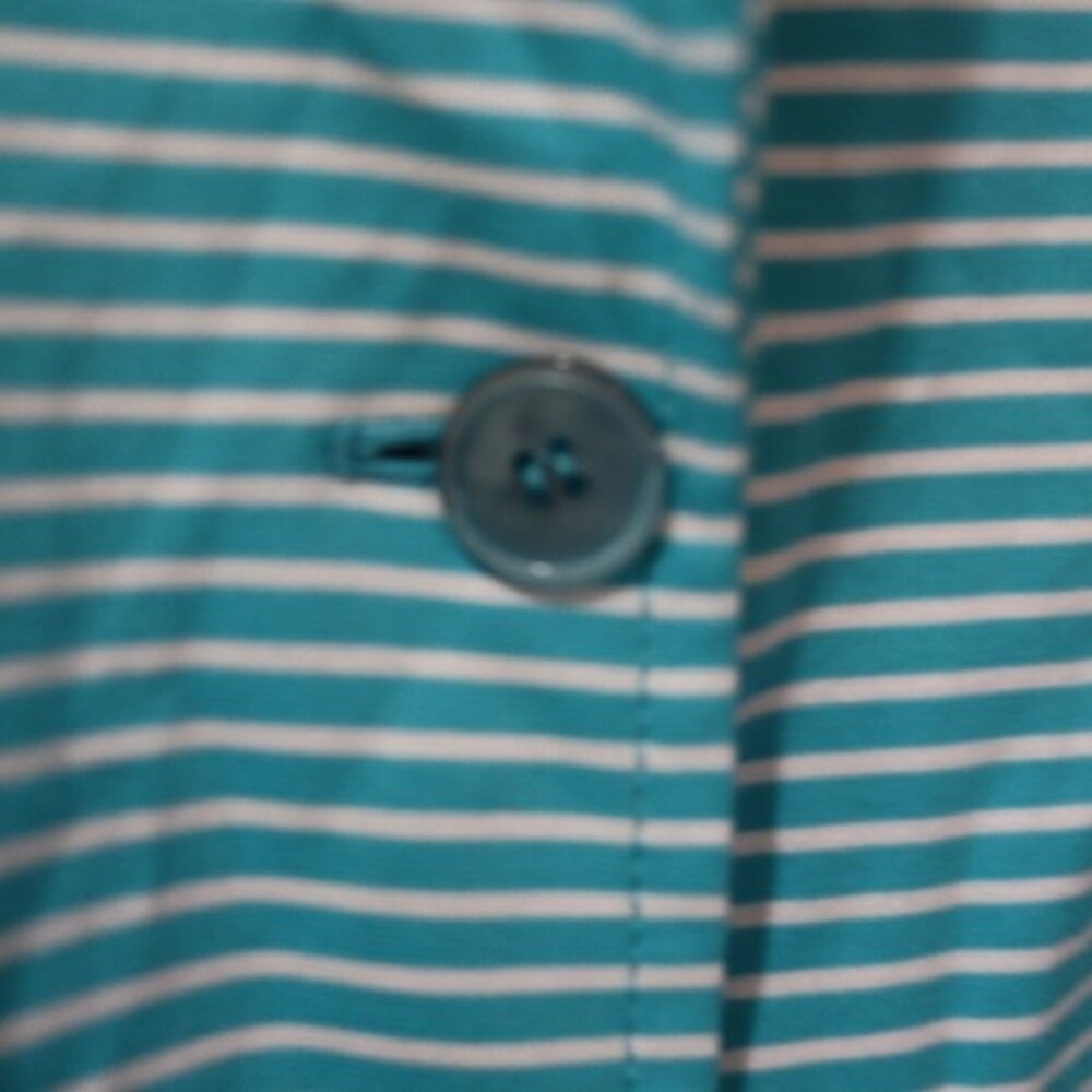 Talbots Blue & White Striped Button Front Lightweight Knit Cardigan LG - Picture 7 of 14